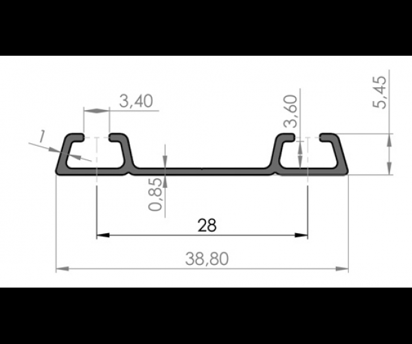 CONJUNTO TRILHO PARA PORTA DE CORRER ESTREITO ALTERNATIVA