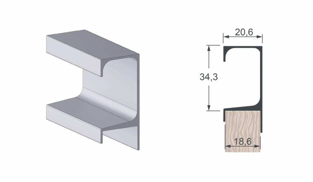 PERFIL 18 MM ENCAIXE 5047 ALTERNATIVA
