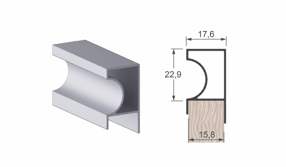 PERFIL PUXADOR 4002 15MM CAVA ALTERNATIVA