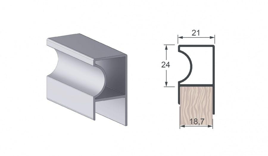 PERFIL PUXADOR 4004 18MM CAVA ALTERNATIVA