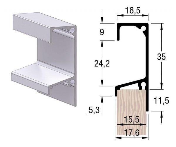 PERFIL PUXADOR 5046T 15MM ALTERNATIVA