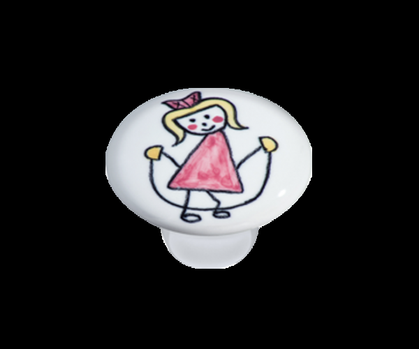 PUXADOR CERÂMICA MENINA COM CORDA 1757 ITALYLINE
