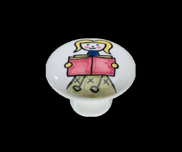 PUXADOR CERÂMICA MENINA ESTUDANDO 1756 ITALYLINE