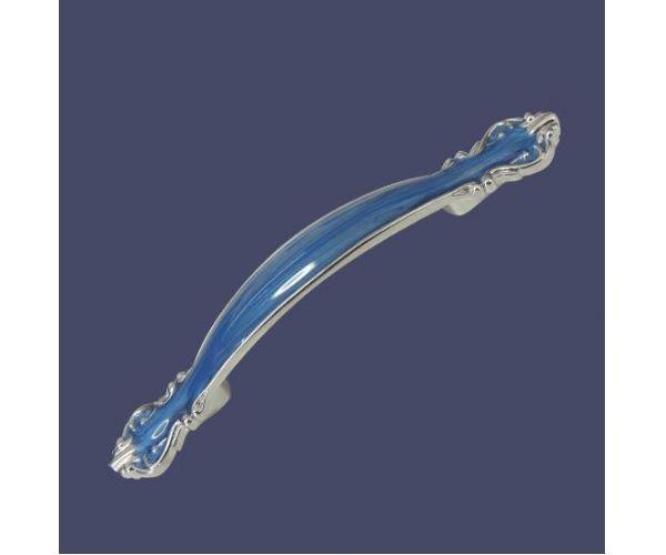 PUXADOR PROVENÇAL PRATA E AZUL 164 ITALYLINE