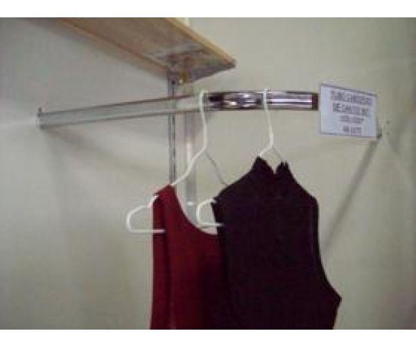 TUBO CABIDEIRO CURVO REDONDO CROMADO BASE